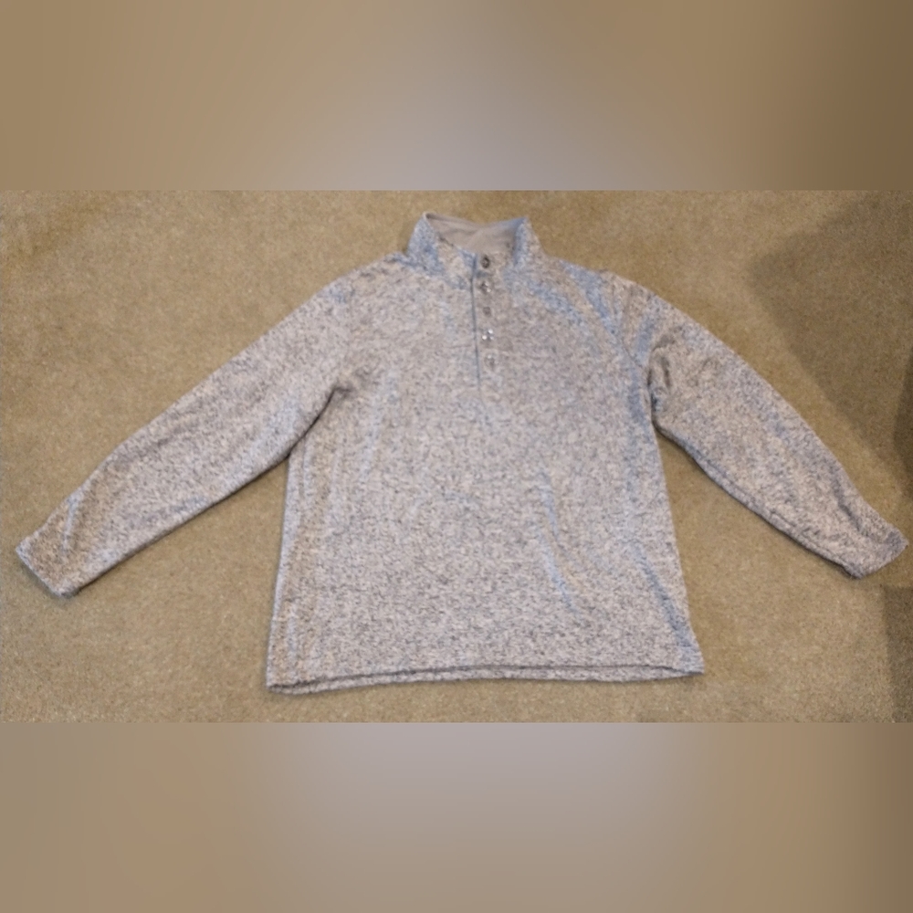 Vintage Red Head Brand Co Men’s Large 1/4 Button Up Pullover Sweater Grey XL